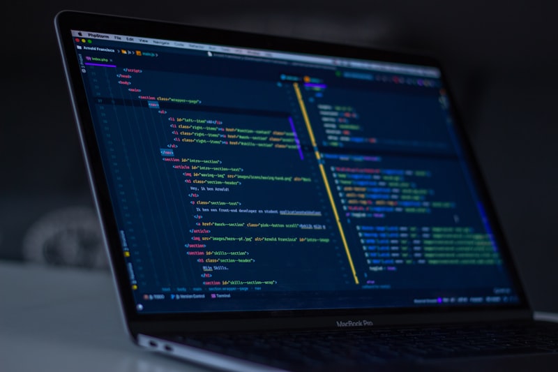 Code on computer screens